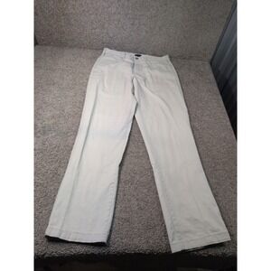 Lands End Mens 37 Traditional Fit Chino Pants Light Beige Cotton Straight Leg